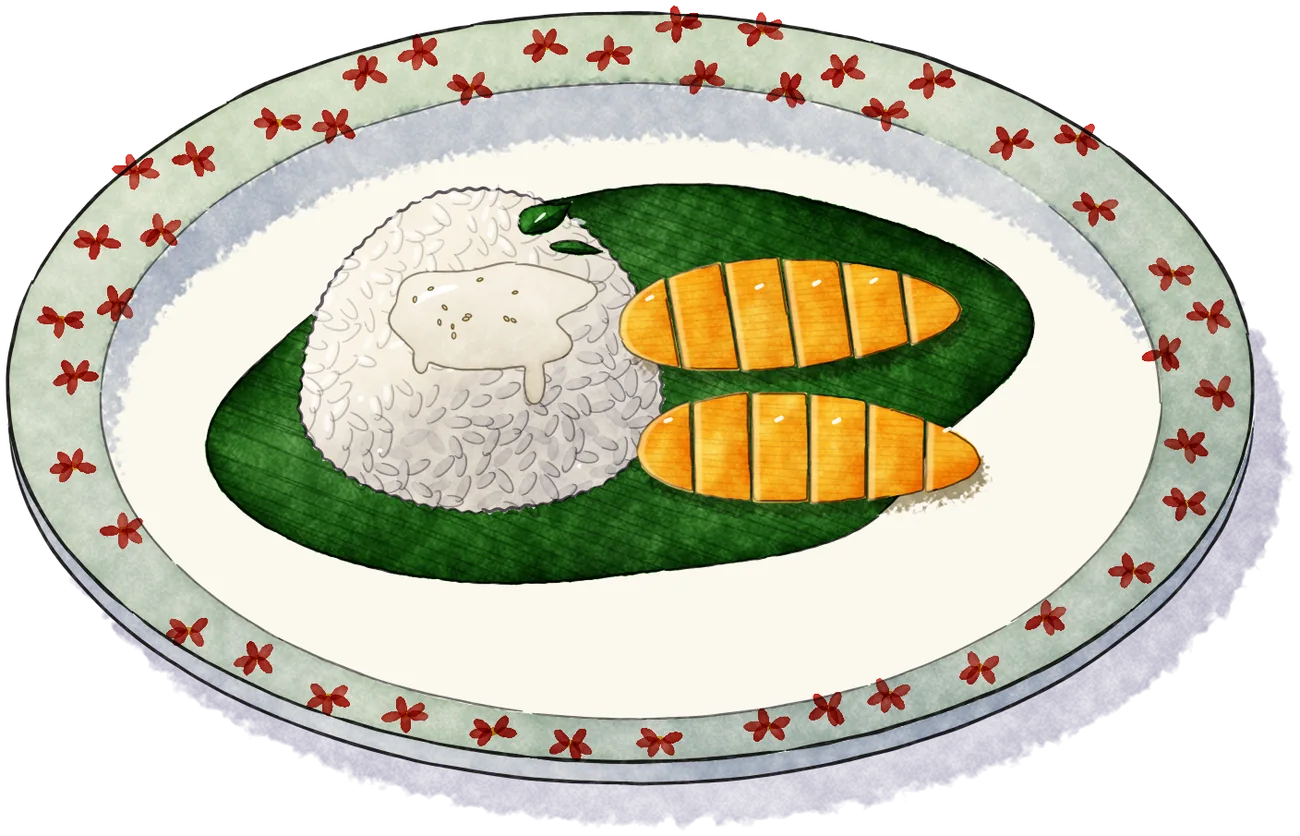 Khao niao mamuang, illustration du carnet