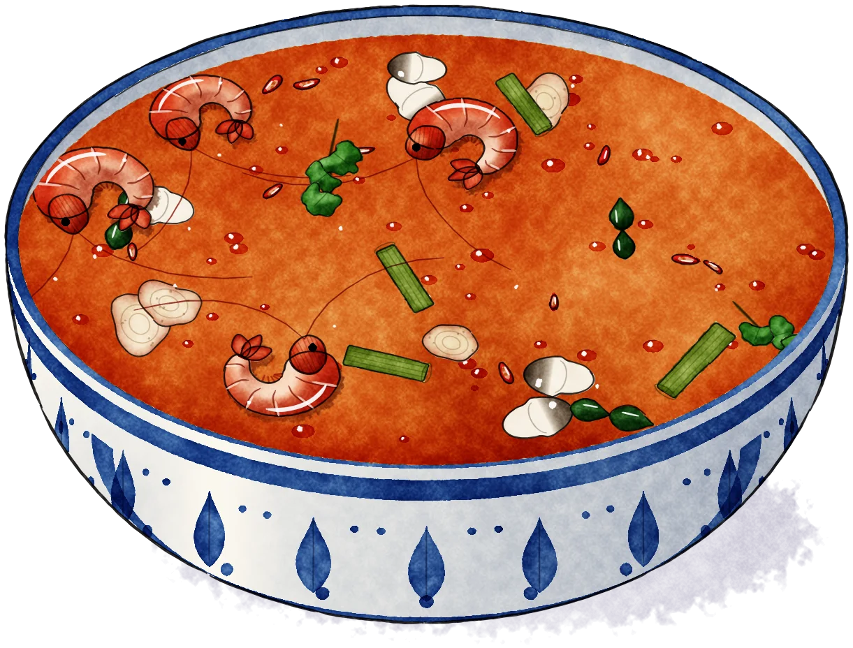 Tom yum goong, illustration du carnet